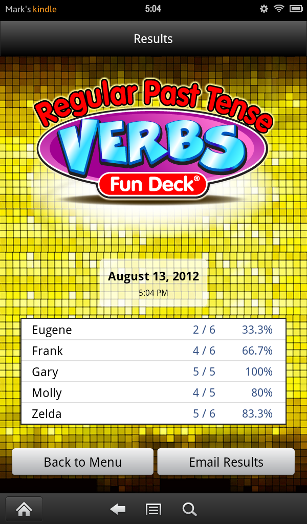 Regular Past Tense Verbs Fun Deck - App on Amazon Appstore