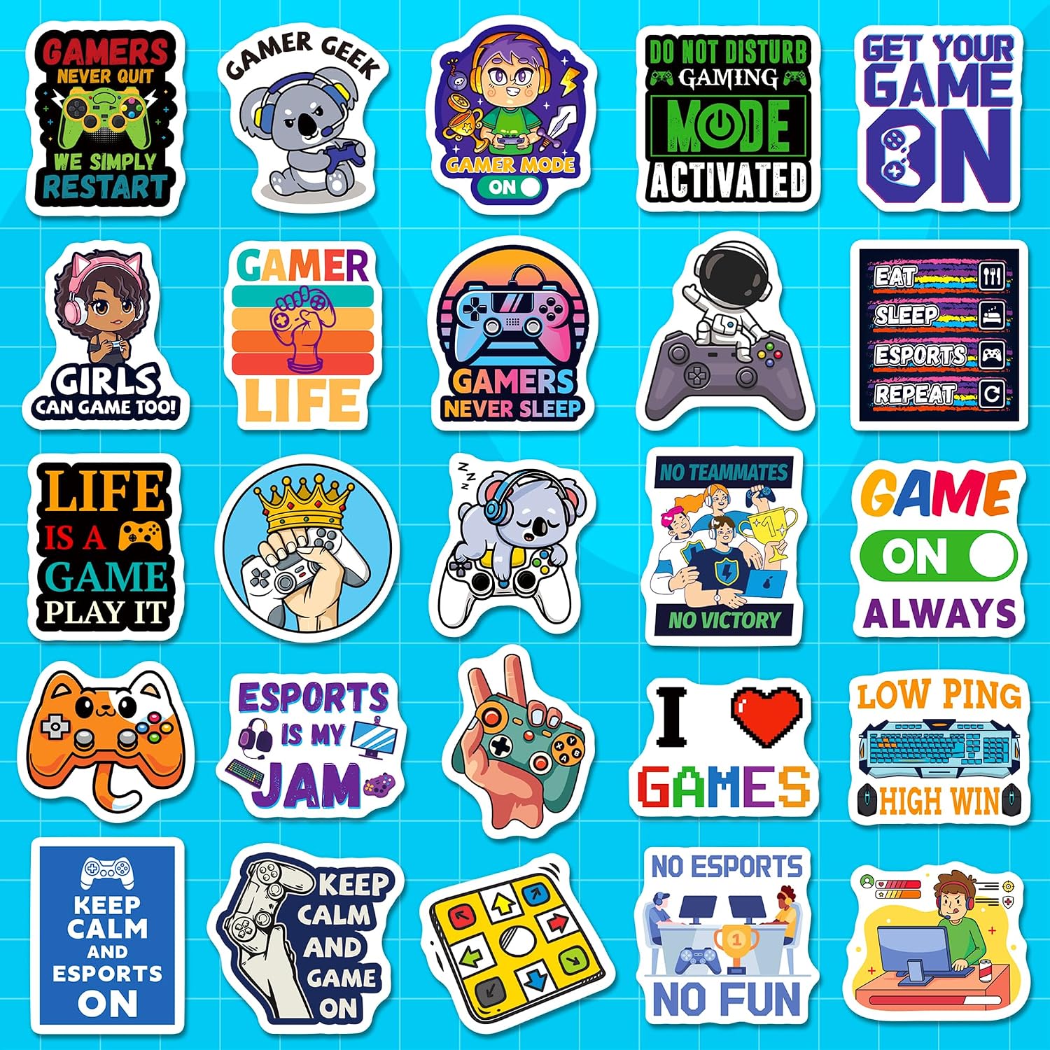 200PCS Gaming Stickers, Esports Gamer Decals image 2