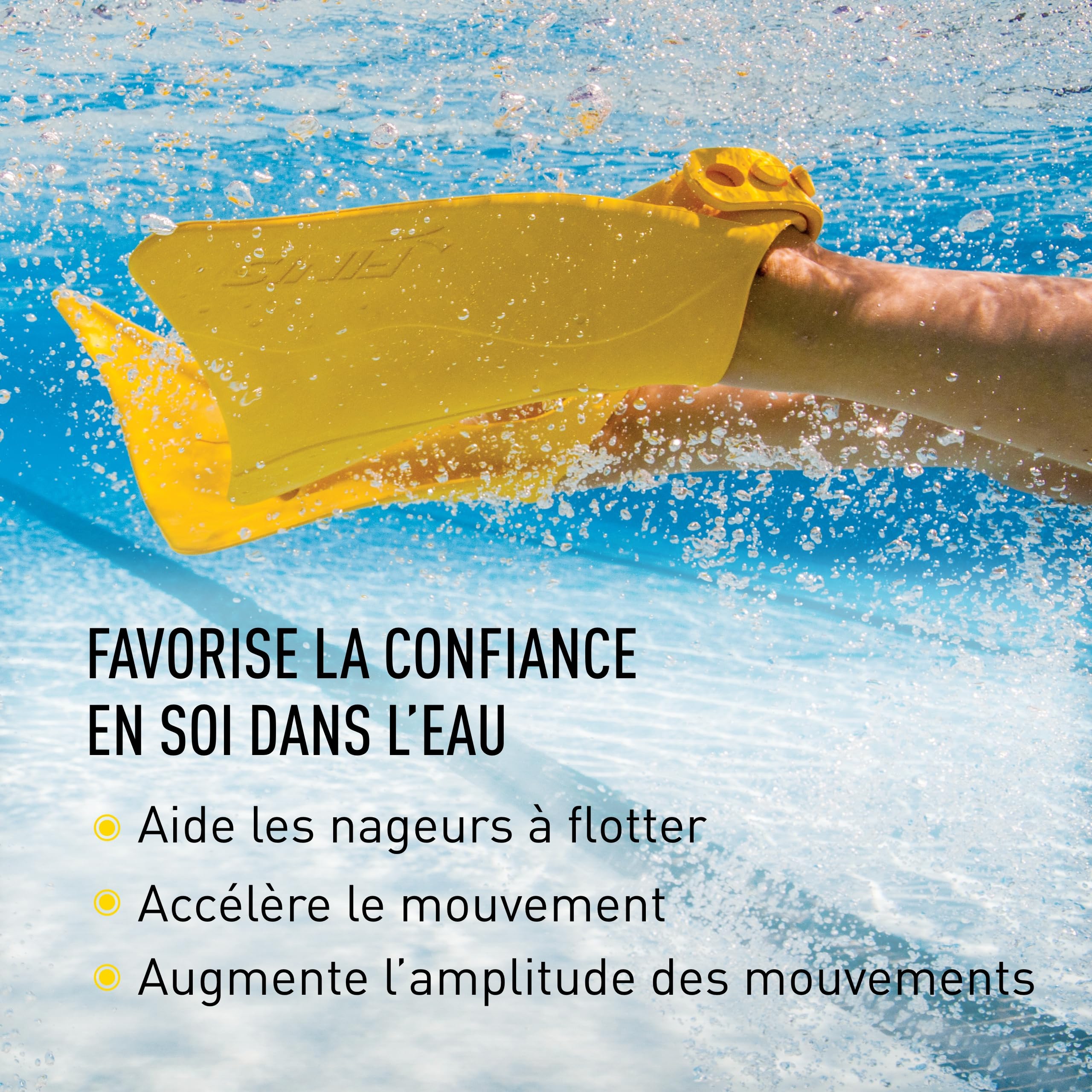 FINIS Fishtail Palmes d'entraînement de natation Mixte Enfant de +9 ans - Jaune - 22-29 EU | Plus de Confiance dans l'Eau, Douces, Équipement de Natation Essentiel pour l'Entraînement et la Performance de Tous les