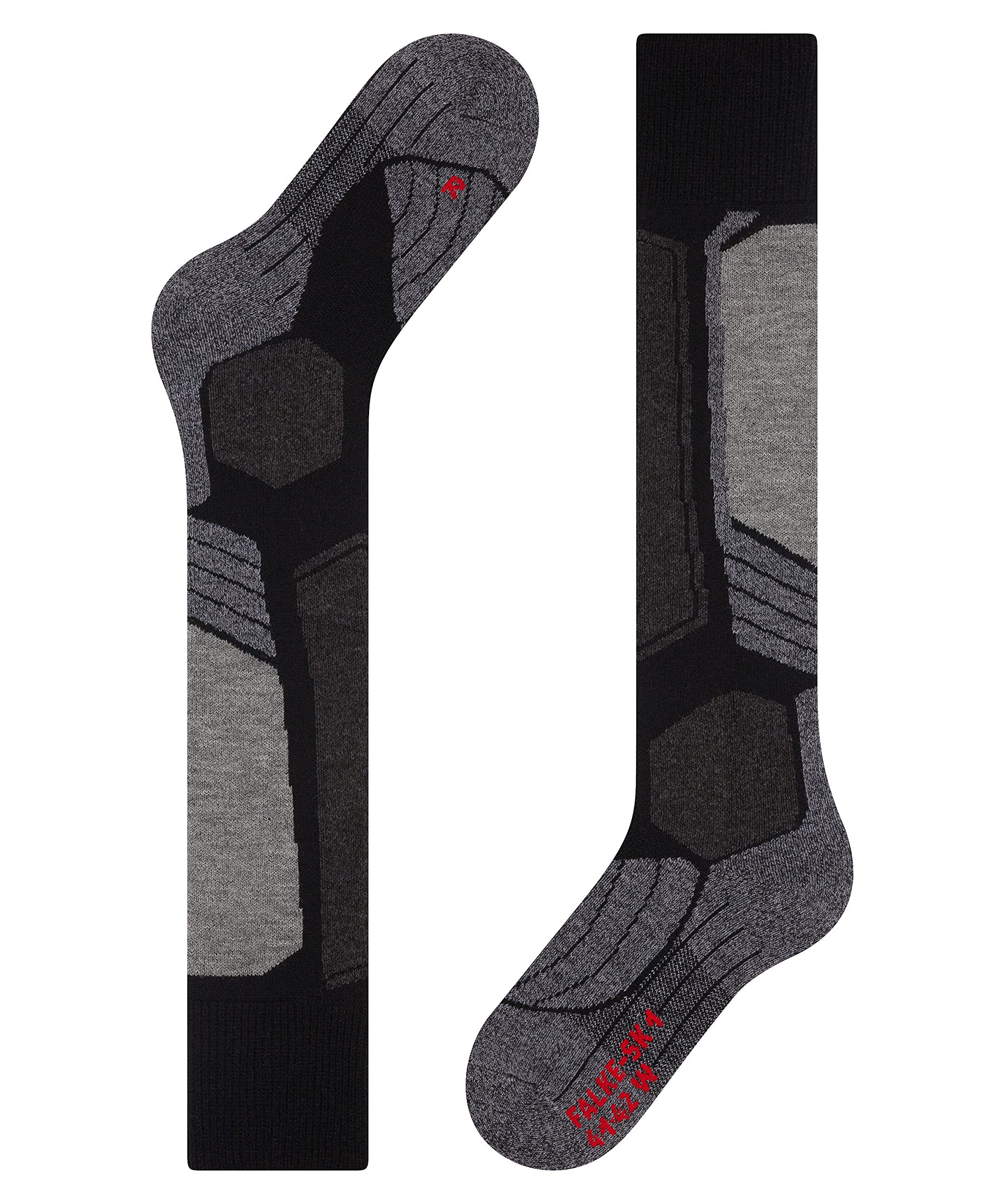 FALKE Kobiety Skarpety narciarskie SK1 Comfort W Kh Wełna Jedwab ciepłe grube 1 Para, Czarny Black-Mix 3010, 39-40