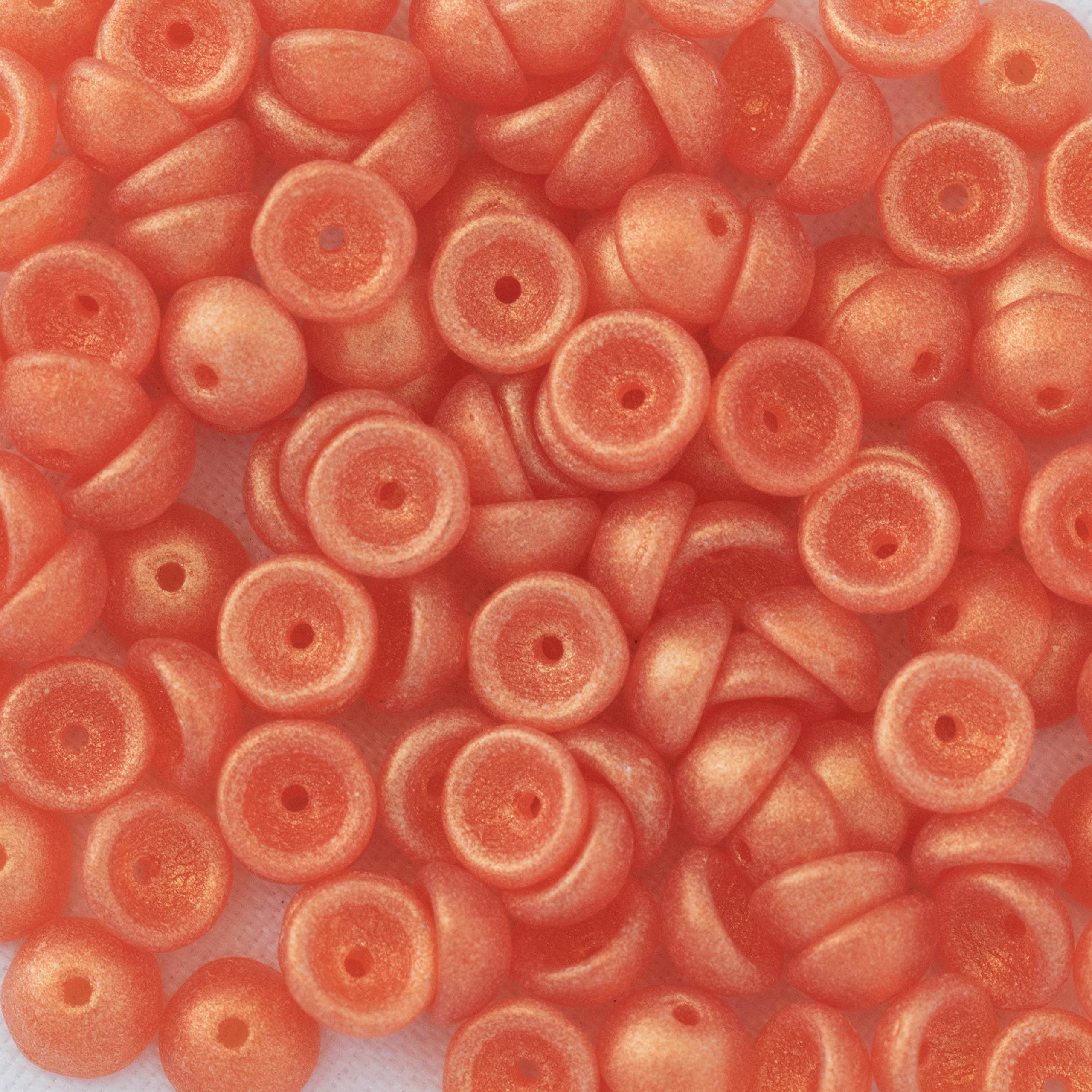 Starman Teacup Beads 4x2 mm, Sueded Gold Satin Hyacinth (8g), Dome Shaped Beads from Czech for Jewellery Making, Beading, Embroidery, Art and Craft