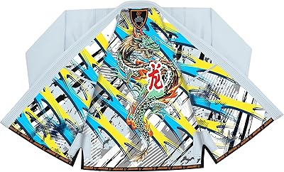Jaguar Pro Gear â€“ Battlefield Dragon Inner Sublimated Pro Brazilian Jiu Jitsu BJJ Kimono Gi Uniform Unisex -Belt Included (White, K-1)
