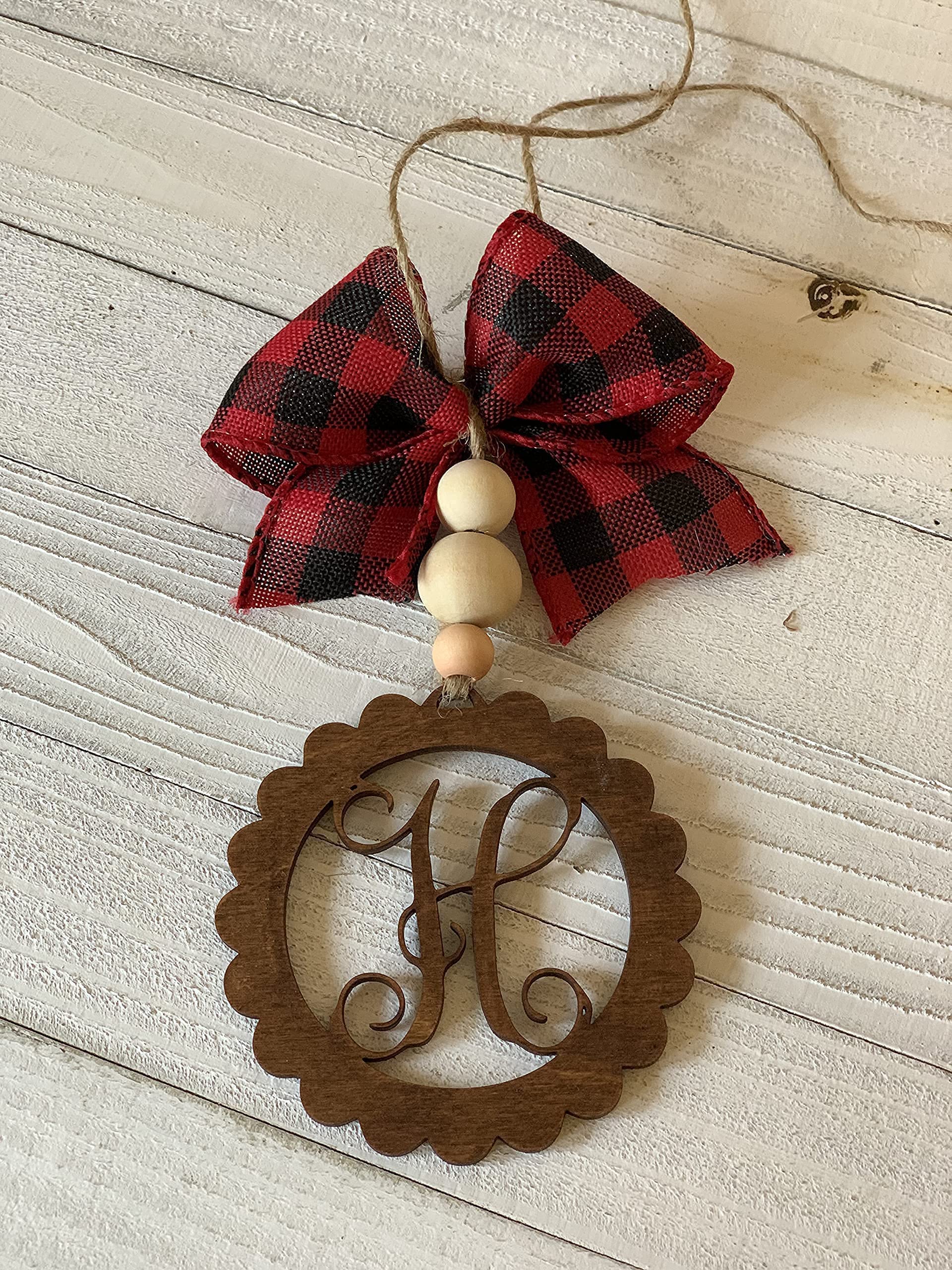 Car Charm Personalized Car Charm Rear View Mirror Car Ornament Gift Accessories Handmade Wood Leopard Burlap Black White — view 8