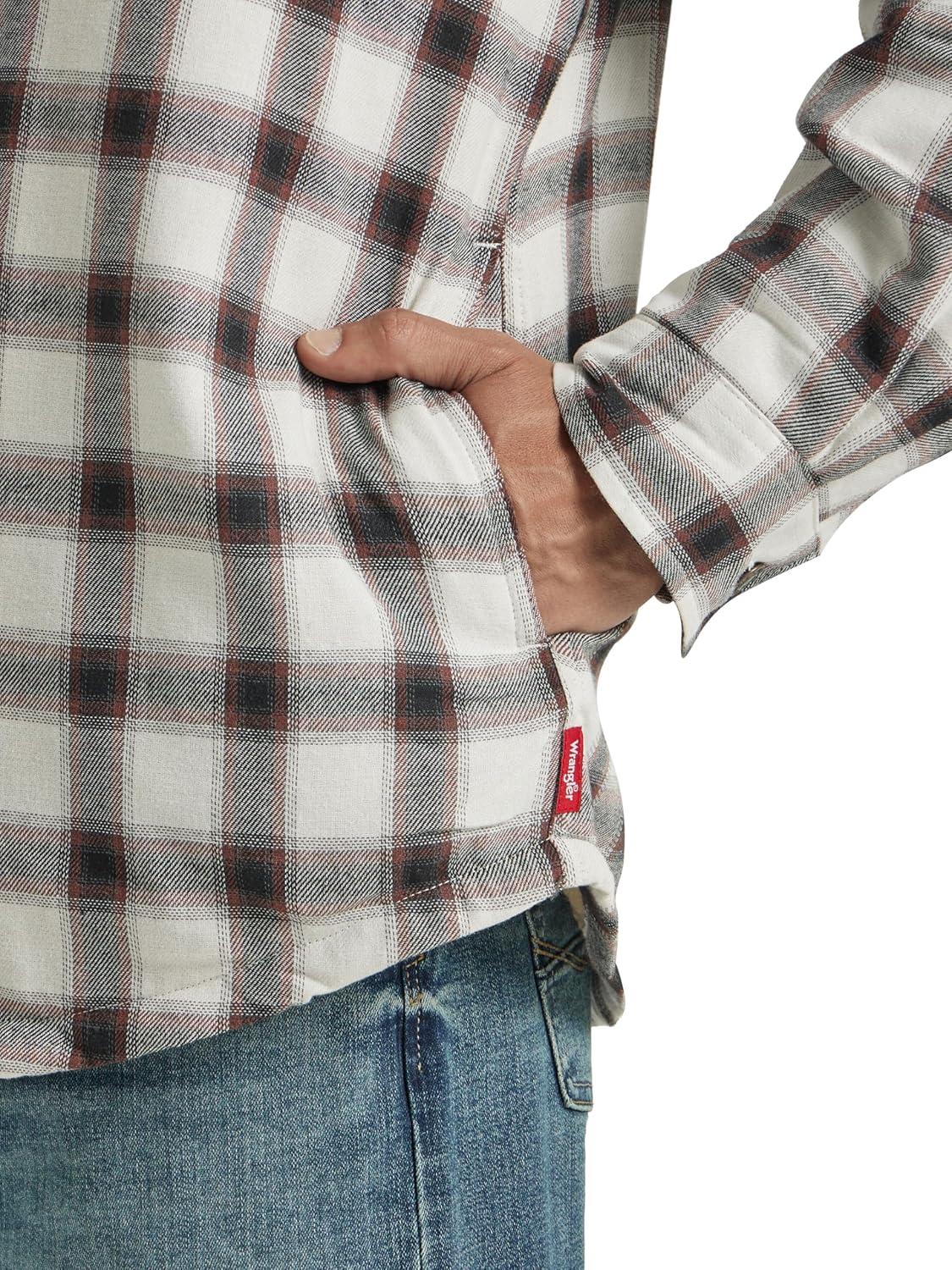 Wrangler Authentics Mens Long Sleeve Sherpa Lined Shirt Jacket - Image 4