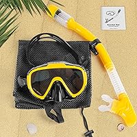 Vista 7 de Snorkel Set, Zipoute Snorkel Dry Top Snorkeling Gear for Adults, Panoramic Anti-Leak and Anti-Fog Tempered Glass Lens, Adults Adjustable Snorkeling