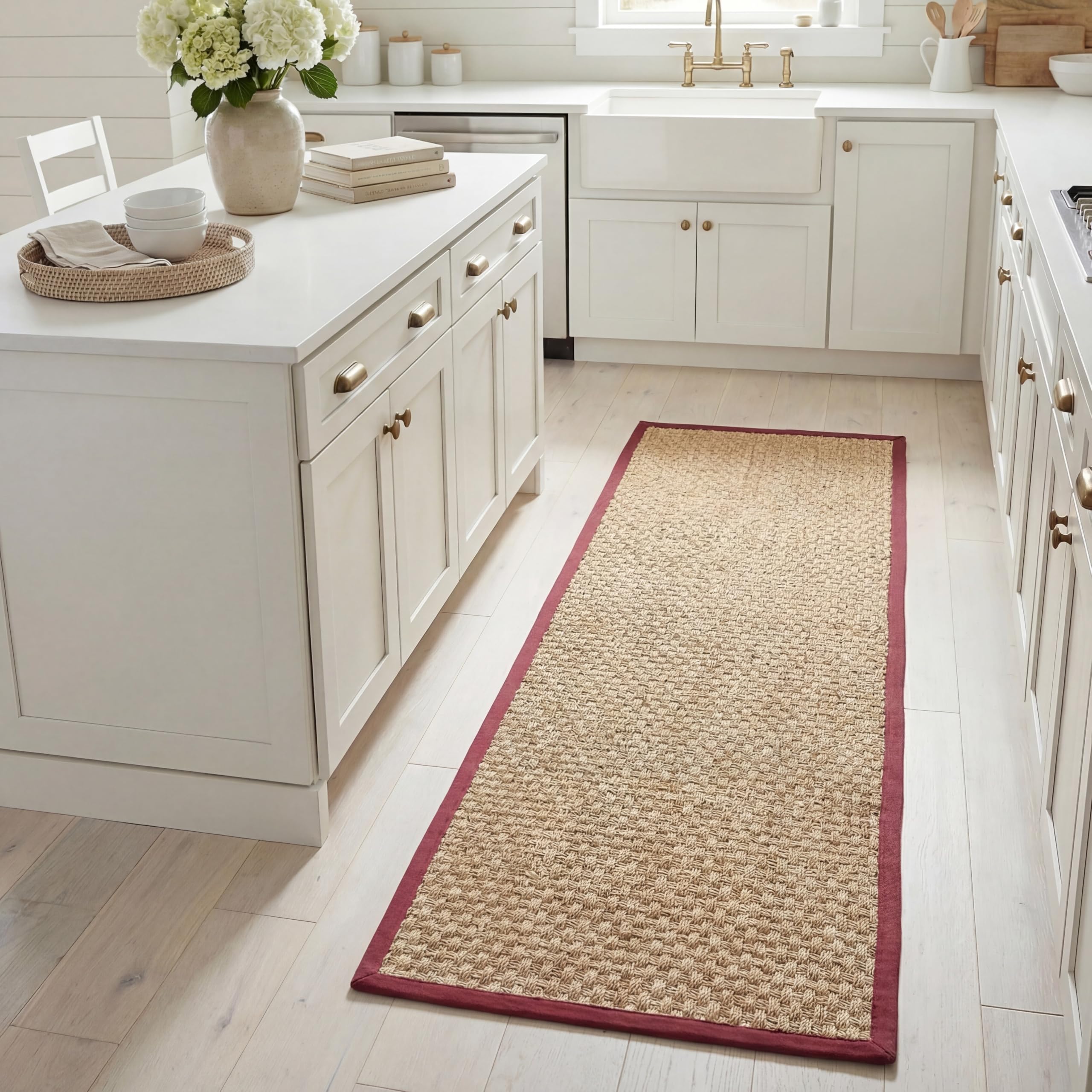 SAFAVIEH Natural Fiber Runner Rug 2'6"x6', Textured Natural NF114D