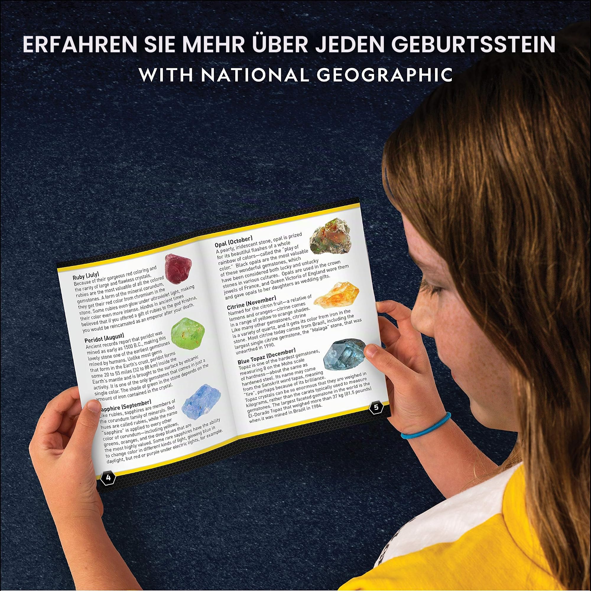 NATIONAL GEOGRAPHIC STEM Science Birthstone Kit with 12 Real Birthstones, Includes Real Diamond, Ruby, Sapphire, Pearl and More, Dig in Awesome Gemstones, Girls Toys, Toys for Boys