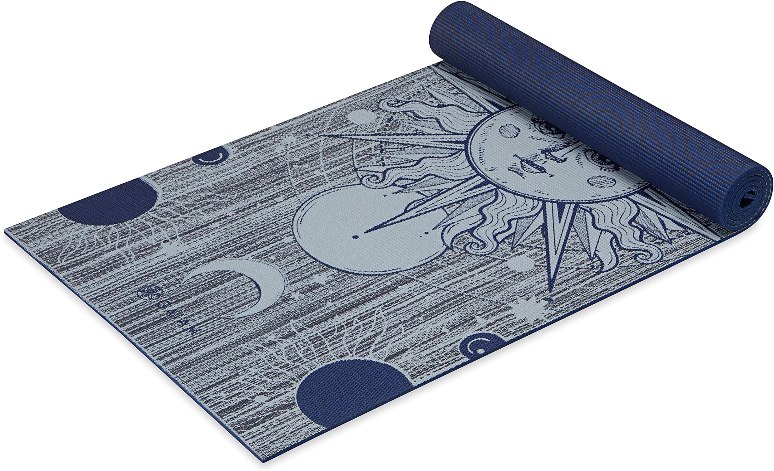 Gaiam Yoga Mat - Premium 6mm Printed Reversible Extra Thick Non-Slip Exercise & Fitness Mat for All Types of Yoga, Pilates, Floor Workouts (68" x 24" x 6" Thick)