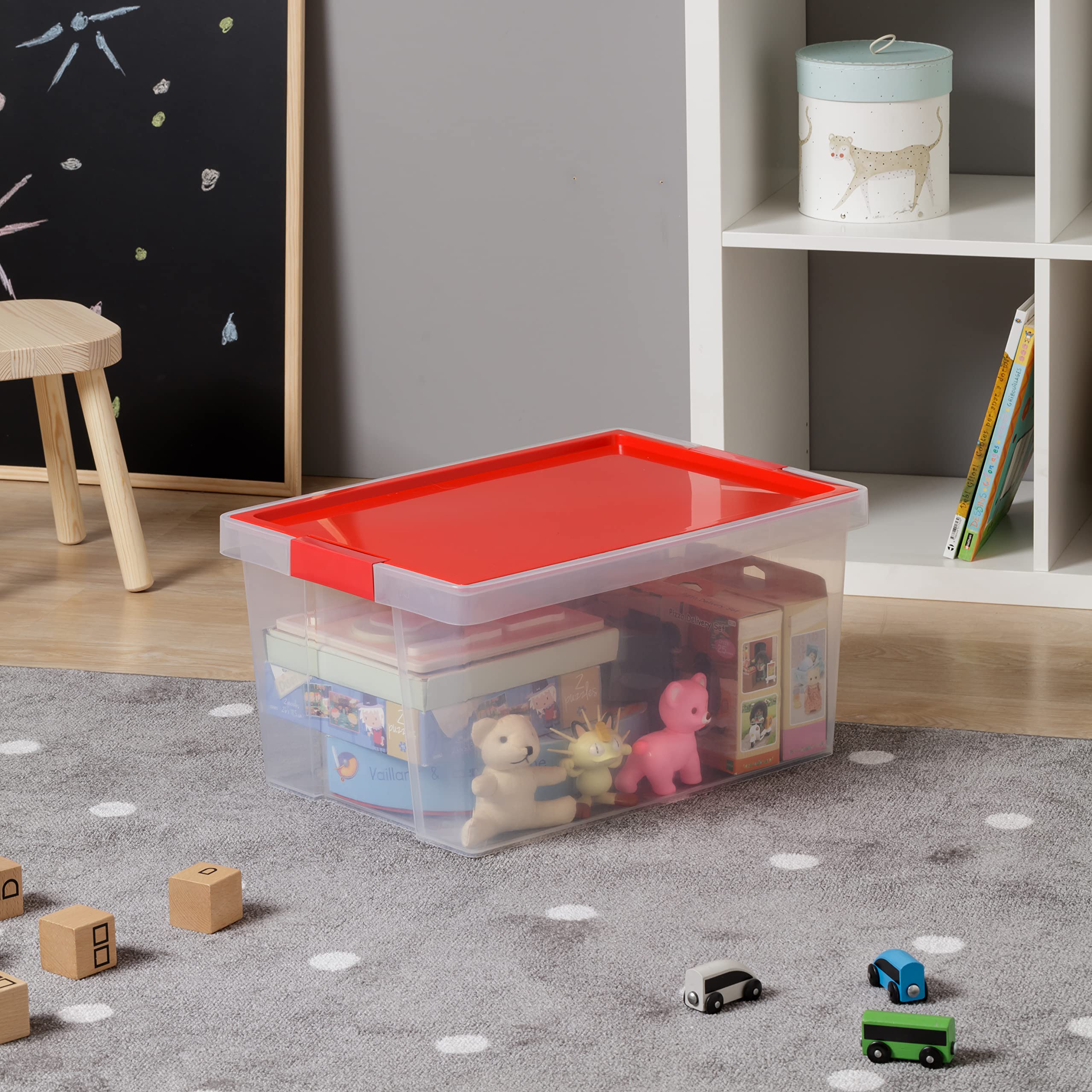 Tatay Boîte De Rangement Avec Couvercle, Capacité 35L, Avec