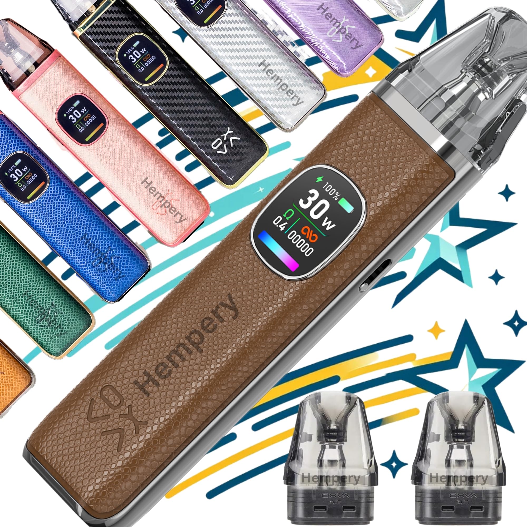 For Oxva Xlim Pro 2 Pod Vape Kit Brown Python 1300mAh BIGGER Battery  INCLUDES Xlim V3
