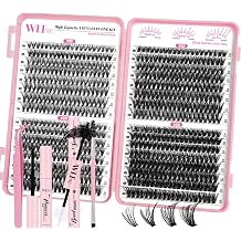 Cluster Lashes Kit 640Pcs Eyelash Cluster Extension Natural Lash Kits Wispy Eyelash Cluster Mix 9-16mm With Lash Bond and Seal, Lash Remover, Lash Tweezers For Makeup at Home kit 010