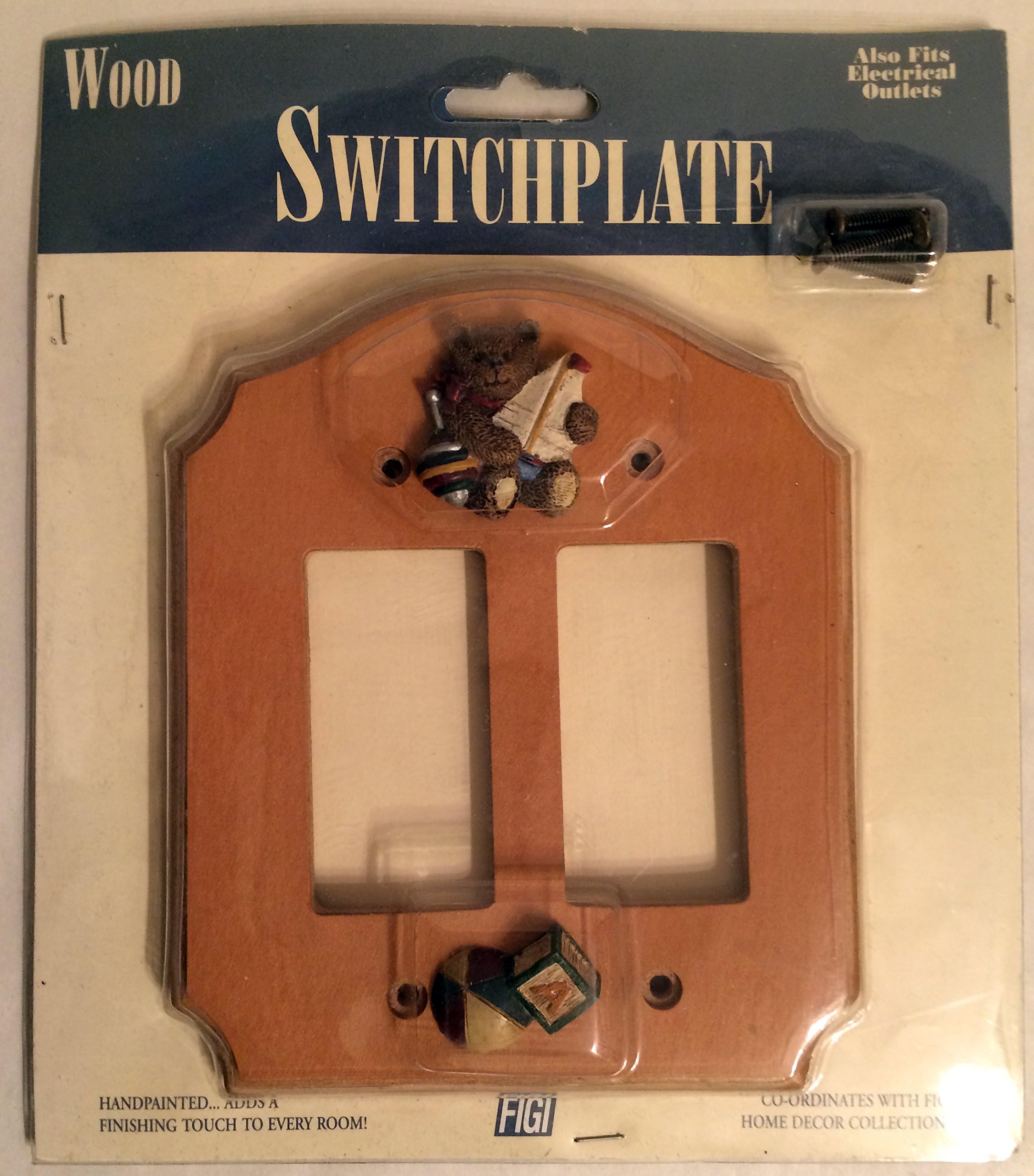 Figi Wood Wallplate(Light Switch Cover): Teddy and Toys SPRD-105