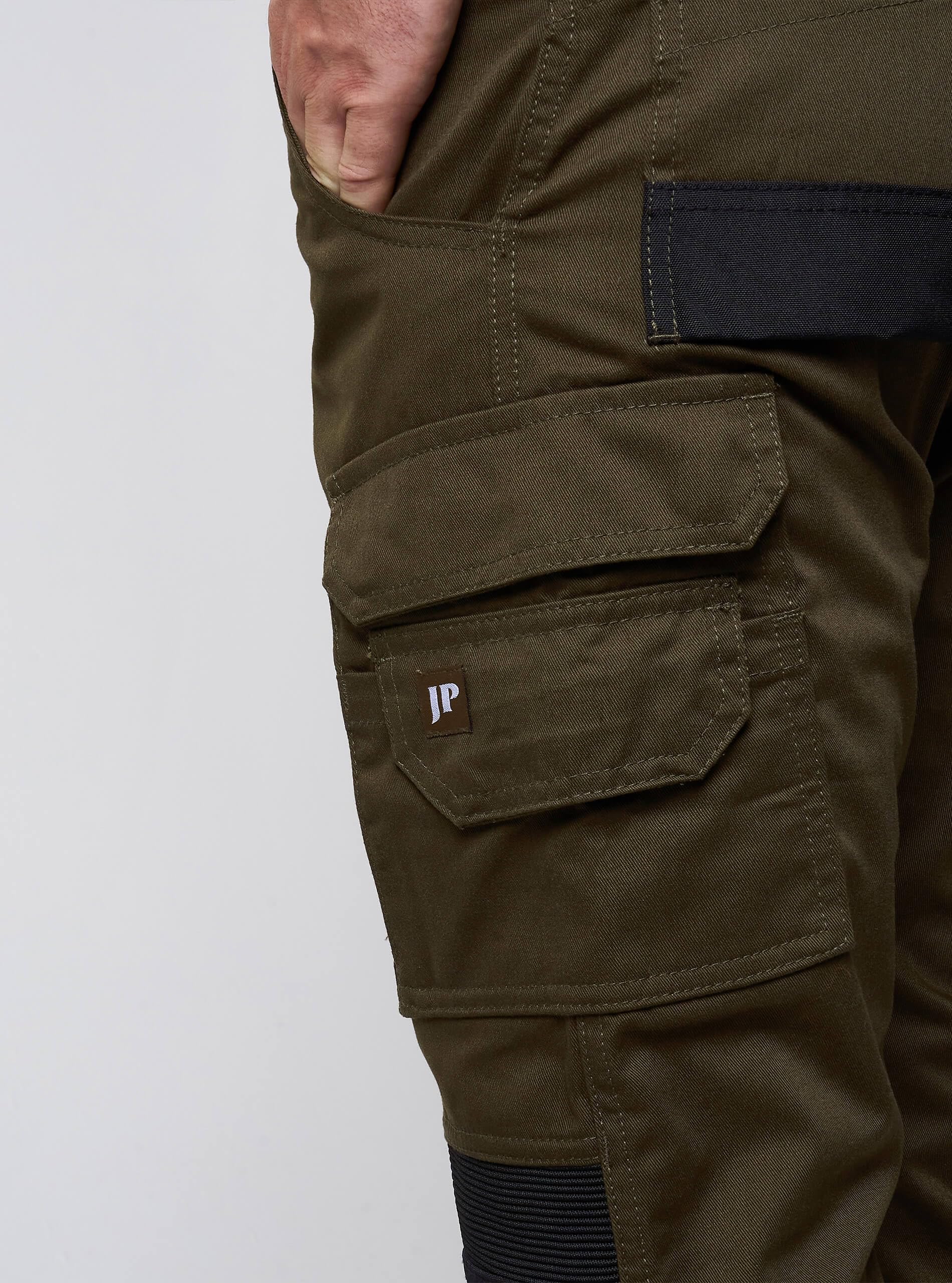 JACK PYKE Pantaloni tecnici da lavoro da uomo, resistenti, in policotone, con ginocchia rinforzate, pannelli elasticizzati e tasche per attrezzi, pantaloni cargo per agricoltura, edilizia, verde