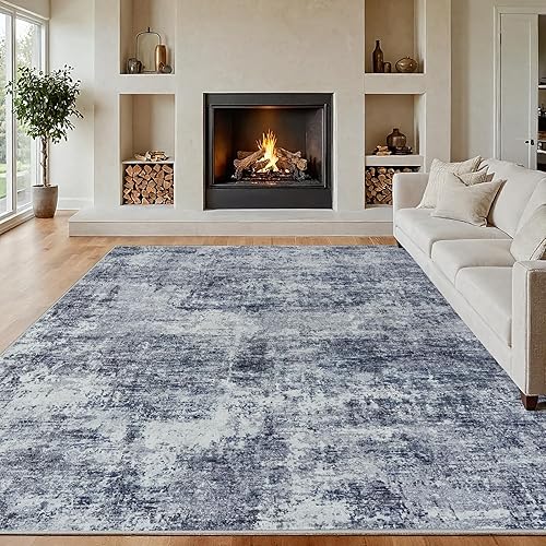 Vista 78 de Alfombra de área para sala de estar: 5 x 7 de interior, suave, esponjosa, alfombra abstracta para dormitorio, cocina, comedor, suelo, alfombra