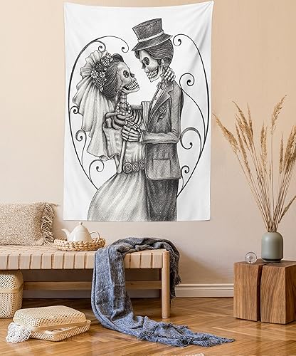 Miniatura 135 de Ambesonne Tapiz de fantasía, paisaje de fantasía con reloj, rayos de cielo de ensueño desde el techo, arte ficticio, colgante de pared ancho para