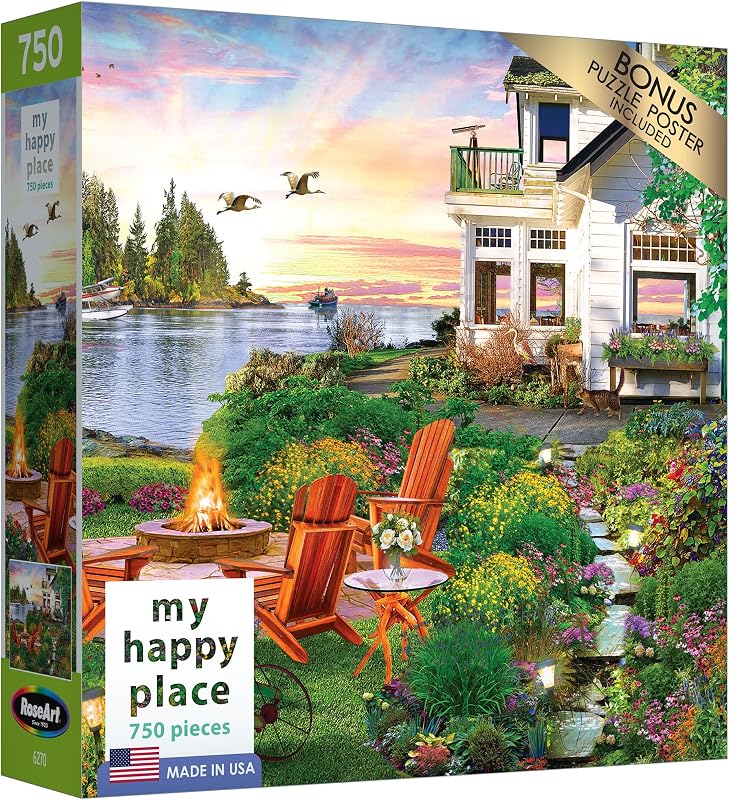 RoseArt - My Happy Place - Harbor House - 750 Piece Jigsaw Puzzle for Adults