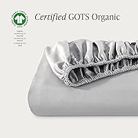 Vista 73 de Bare Home 100% Organic Cotton Sateen Fitted Sheet - Smooth Sateen Weave - Breathable & Cooling - Hotel Luxury - Durable Fitted Sheet - Deep Pocket