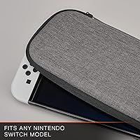 Vista 7 de PowerA Slim Case for Nintendo Switch - OLED Model, Nintendo Switch or Nintendo Switch Lite - Charcoal, Protective Case, Gaming Case, Console Case