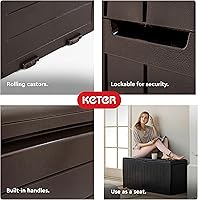 Vista 5 de Keter Marvel Plus - Caja de almacenamiento de resina para exteriores de 71 galones para cojines de muebles de patio, almohadas, herramientas