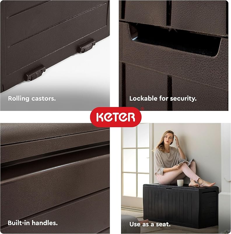 Keter Marvel 71 Gal Outdoor Storage Box for Patio and Pool Accessories image 5