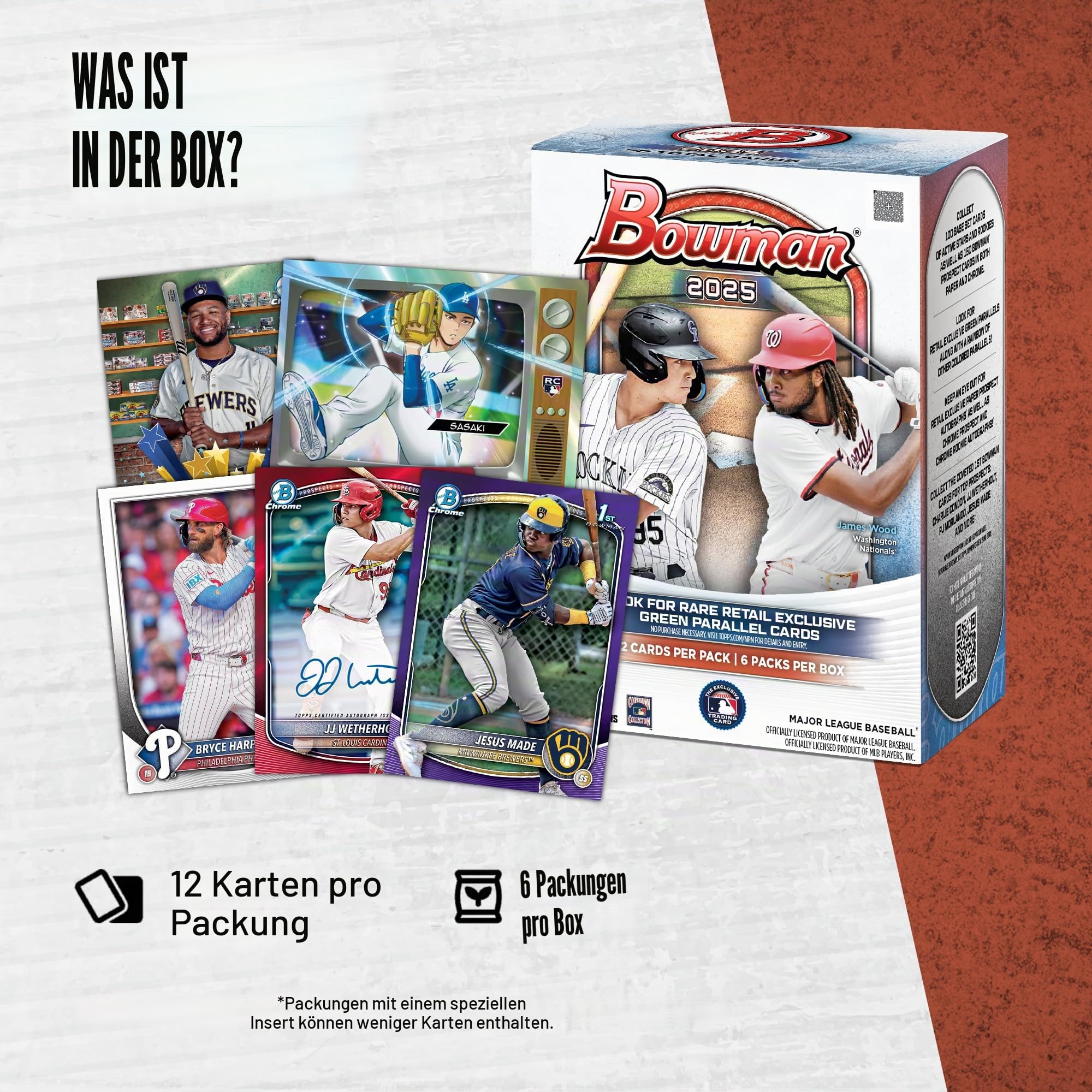 Bowman Baseball 2025 – werksseitig versiegelt – Vorteilsbox