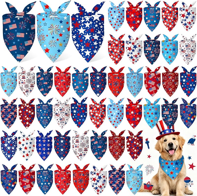 Bandana para Cães Patriótica em Poliéster com Estampas Variadas Abbylike, 50 Unidades