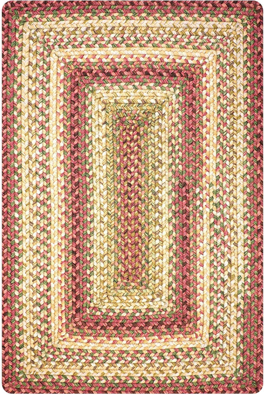 Homespice Barcelona Colorful Area Rugs Braided 8x10' - Country Style Dining Room Rugs for Under Table, Also Ideal for Deck and Patio, Soft, Waterproof, Pet Friendly - Both Indoor and Outdoor