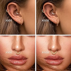 MILACOLATO 8 Paia Orecchini Donne Ragazze Orecchini a Bottone in Acciaio Inossidabile 316L Set Sfera CZ Cuore Farfalla Fiore Vite Sul Retro Orecchini a Bottone Cartilagine Piercing Gioielli