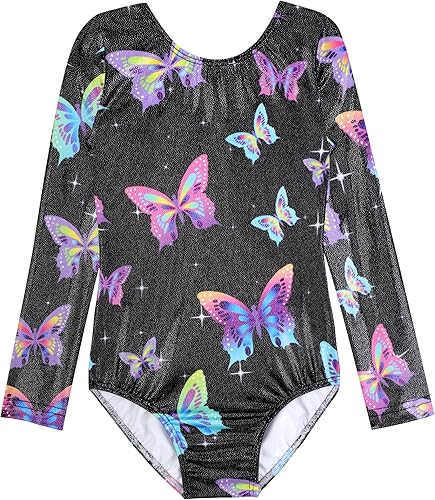 HOZIY Gymnastics Leotards for Girls Unicorn Pink Purple Sparkly Dancewear Activewear Quick Dry