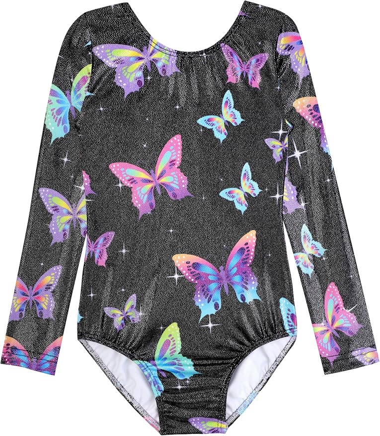 HOZIY Gymnastics Leotards for Girls Unicorn Pink Purple Sparkly Dancewear Activewear Quick Dry