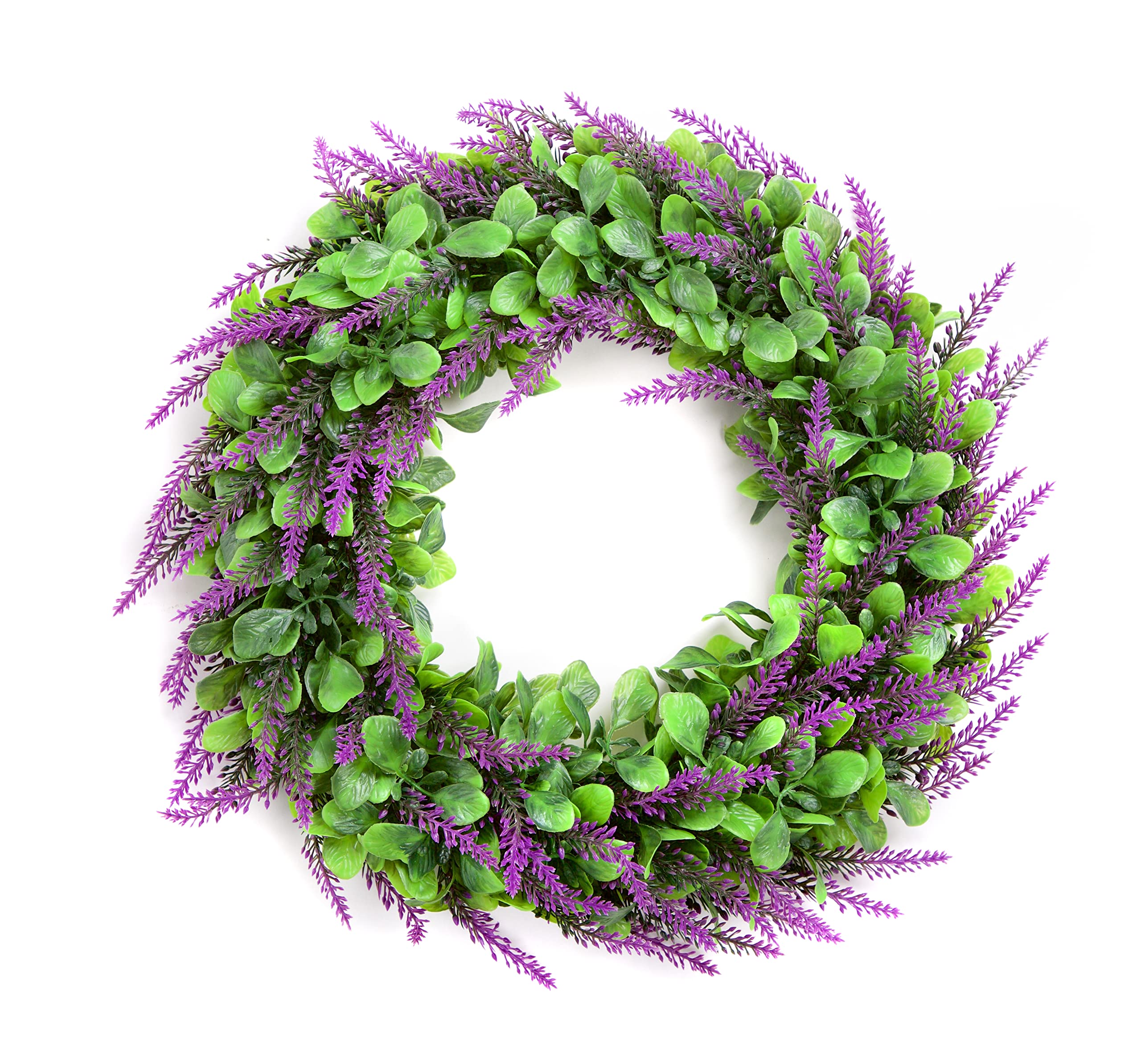 Best Artificial Purple 45Cm Lavender Grave Funeral Wreath Lush Long Leaf Flower Topiary Grass - Uv Stable