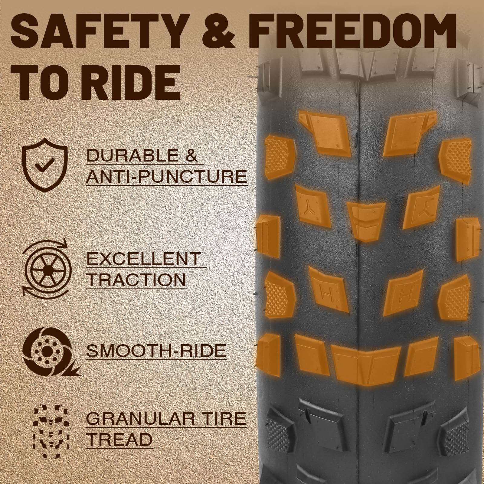 MEGHNA 20 x 4,0 pneumatici Fatbike 98 – 406 – Guaina per bicicletta, pneumatici profilati di alta qualità per bici elettrica/grasso da 4 pollici Tires
