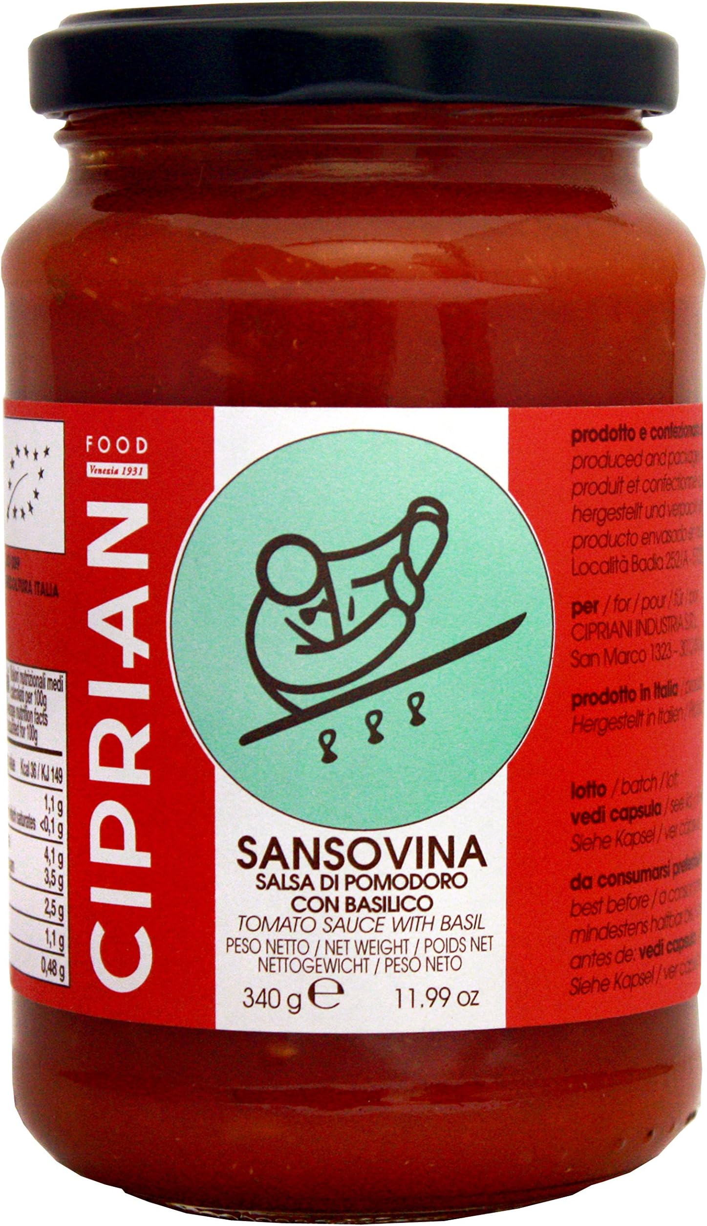 Cipriani Food USDA Organic Sansovina Sauce, 12 oz