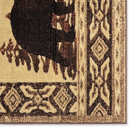 Miniatura 14 de Home Dynamix - Alfombra rústica Buffalo Bear, color marrón y rojo, 5 pies 2 pulgadas x 7 pies 2 pulgadas Oso