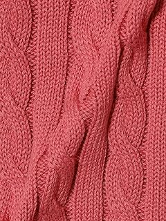 Cotton Cable V-neck Sweater Vest 38-05-0063-156 38050063156: Red