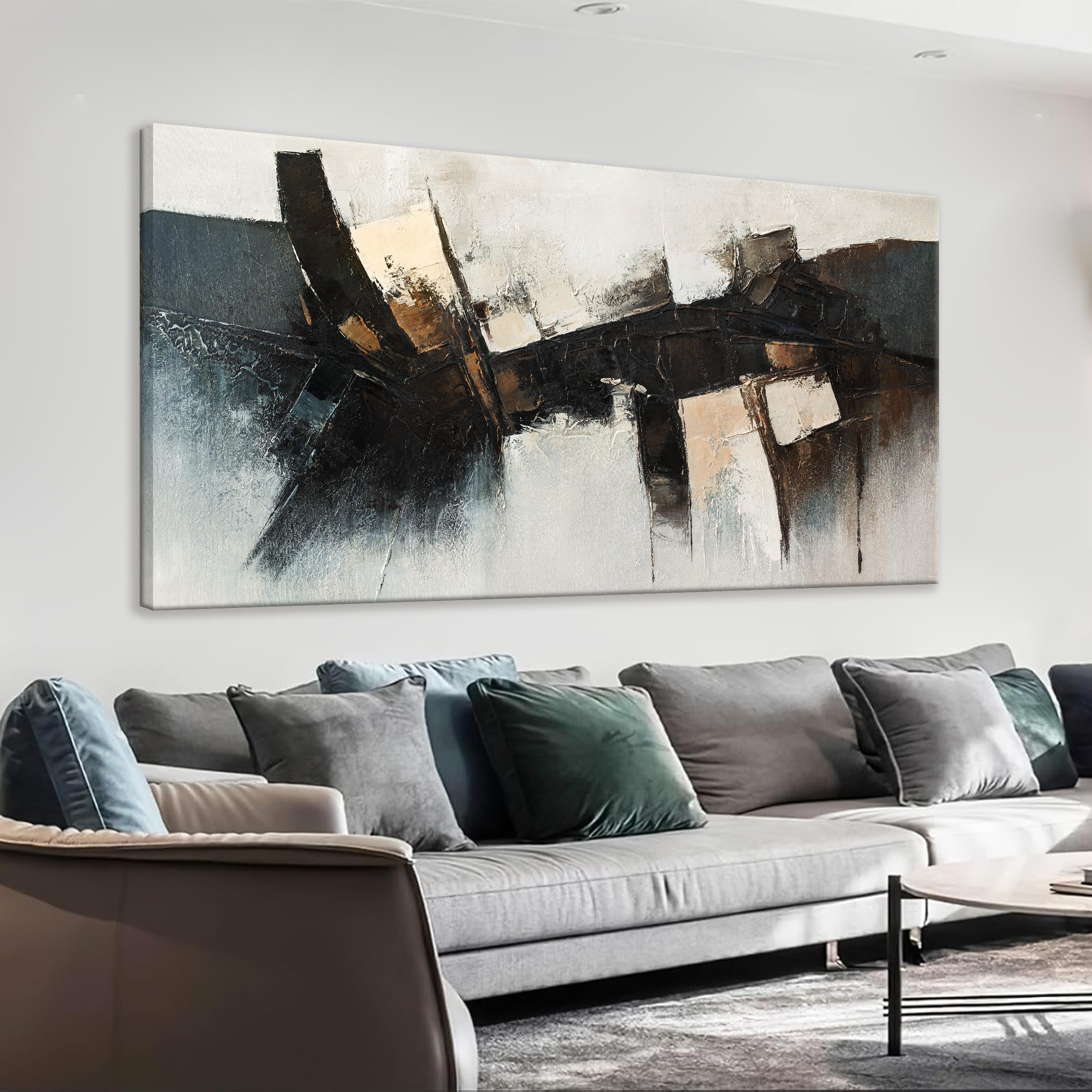 TAIJXAGSG Large Abstract Wall Art For Living Room Prints Artwork Abstract Canvas Art Wall Decor Black Wall Art Modern Painting Print Picture For Hotel