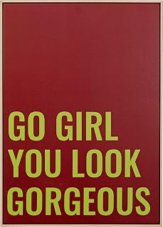 Kare Design Cuadro Go Girl, Marrón y Verde, 70x50 cm, Rectangular, Enmarcado, Impresión Artística, Diseño Minimalista, Arte de Pared