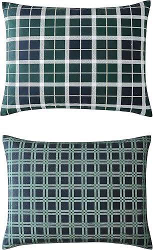 Miniatura 3 de Nautica - Juego de funda de edredón individual, ropa de cama de microfibra suave reversible con funda a juego, decoración del hogar a cuadros para