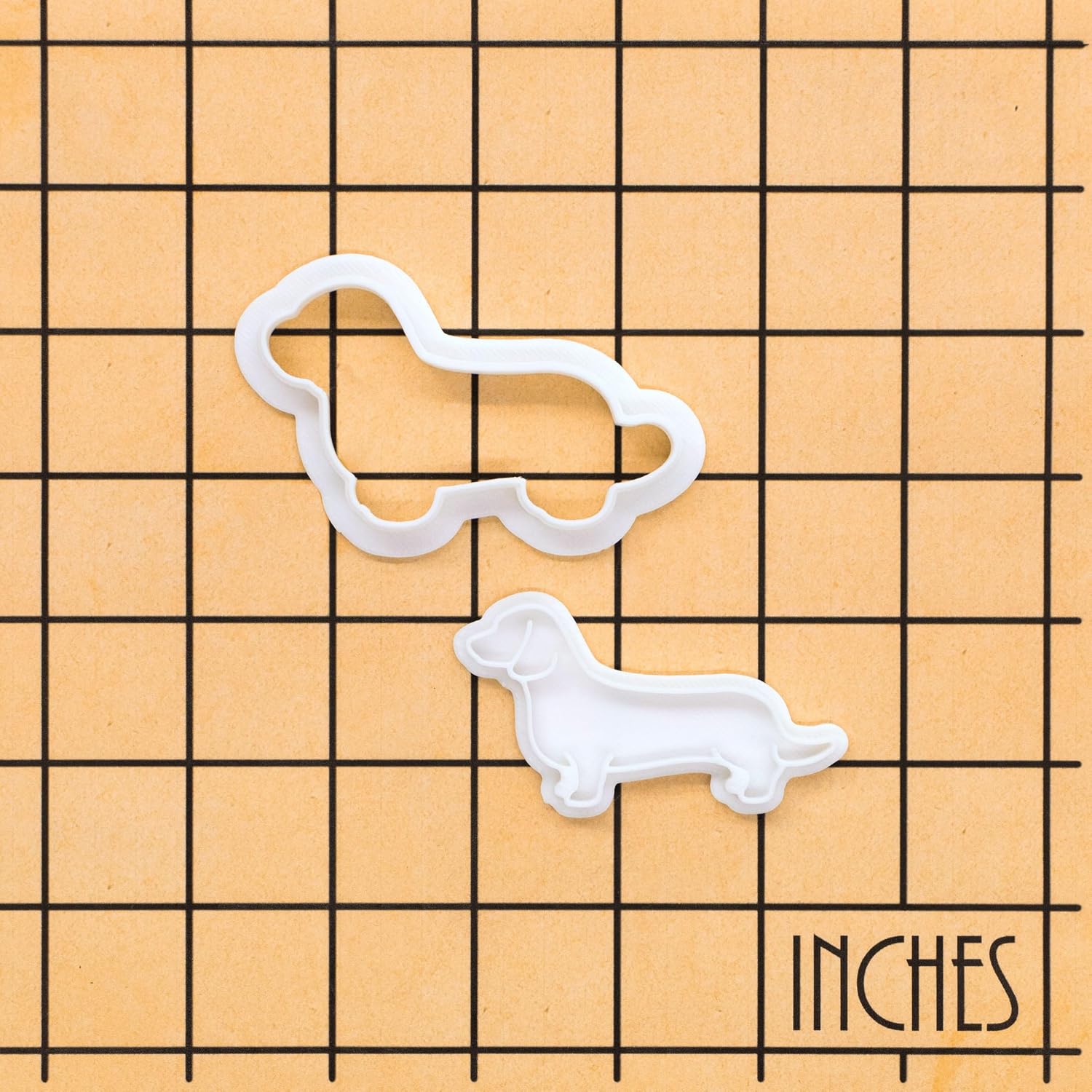 BAKERLOGY Short Haired Dachshund Body Mini Cookie Cutter & Stamp Set – Cute Sausage Dog Fondant Embosser for Pet Lovers, Cupcake Topper & Cake Baking Decoration Tool