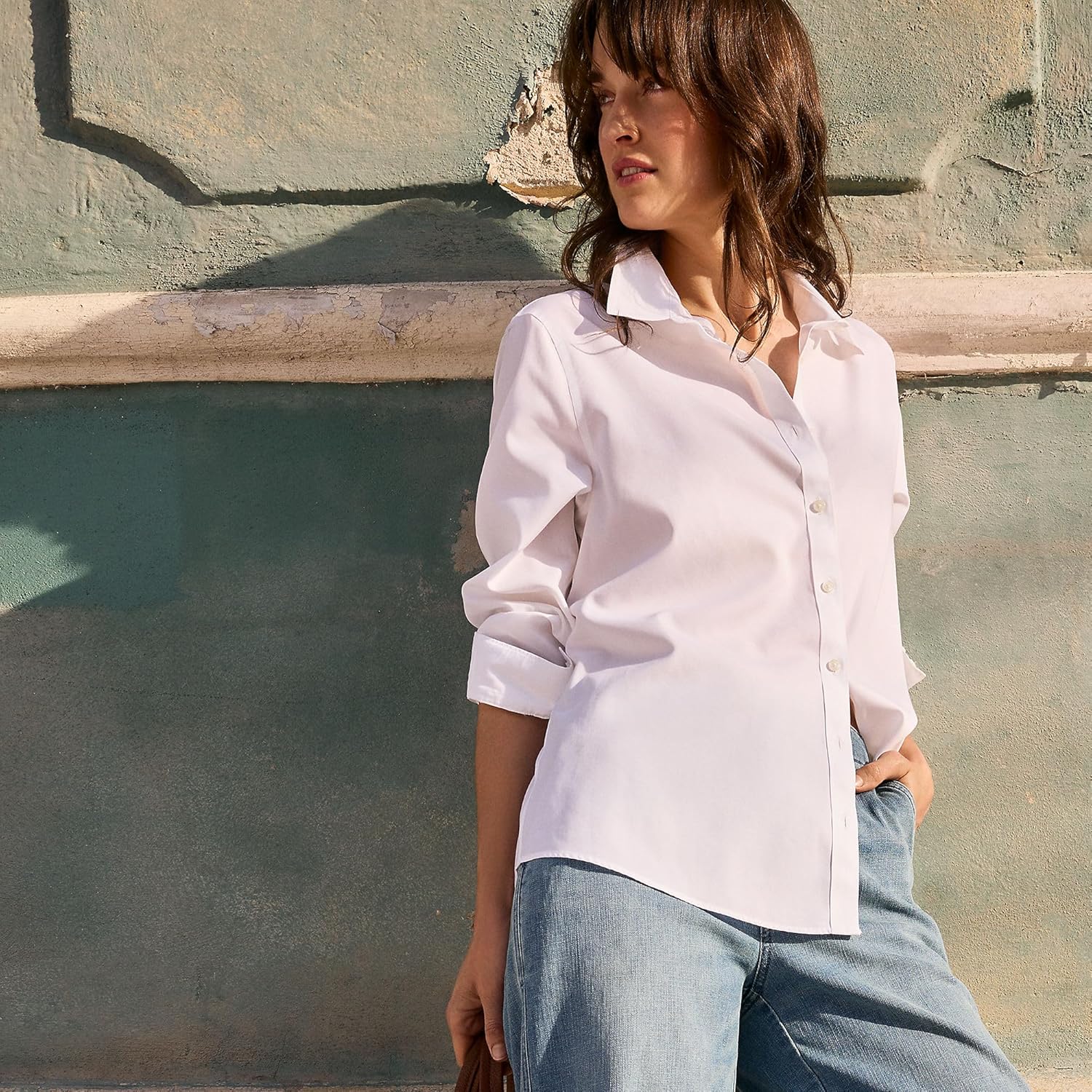 Lands' End Women's Pinwale Cord Long Sleeve Shirt