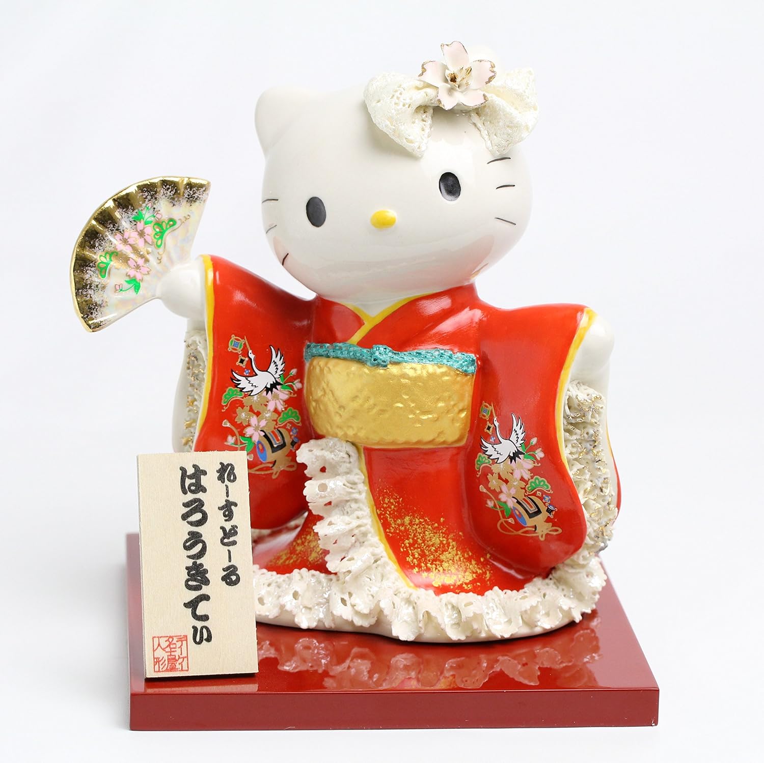 ★ハローキティ★レースドール★陶製人形★【ピンク】★磁器★日本製★ ☆ハローキティ☆レースドール☆陶製人形☆【ピンク】☆磁器☆日本製☆