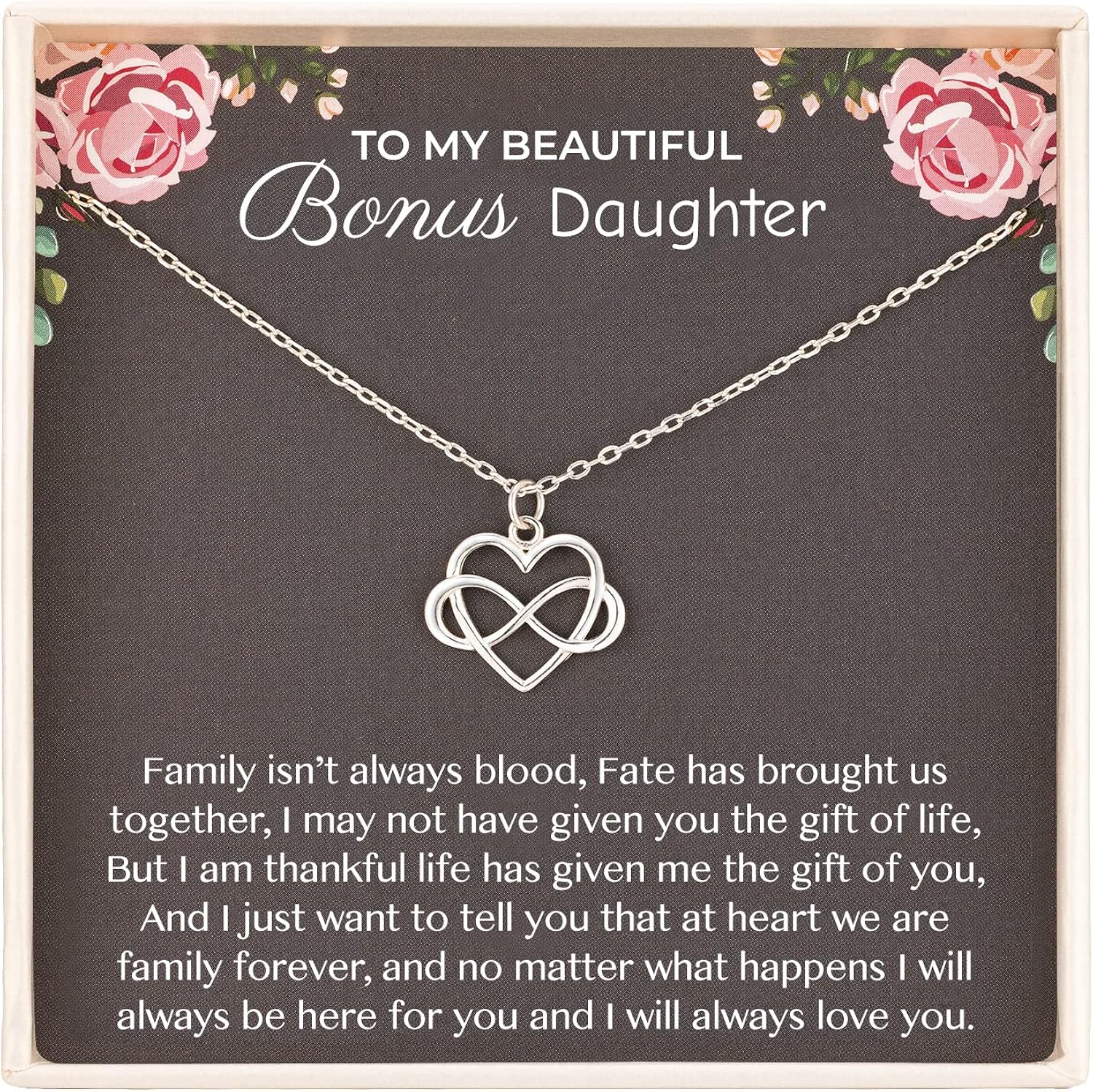 Sterling Silver Infinity Heart Necklace, Blended Kenya Ubuy