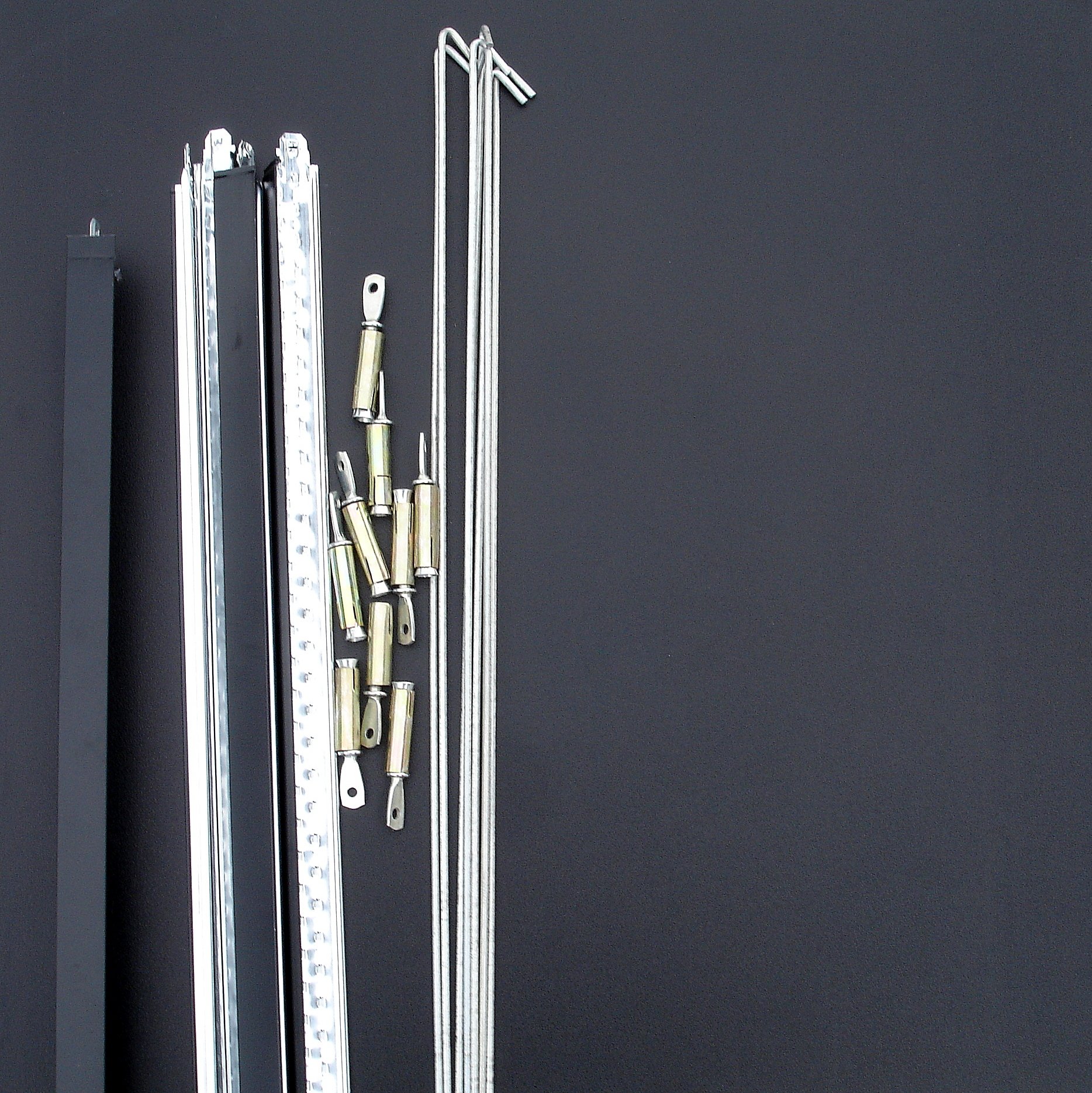 Black Suspended Ceiling Grid Complete Components + Black Vinyl Ceiling