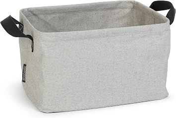 Brabantia - Foldable Laundry Basket - Compact Storage Box - Water Resistant Coating - Multi-Functional - Laundry Hamper - Bathroom - Collapsible - Grey - 9 Gal