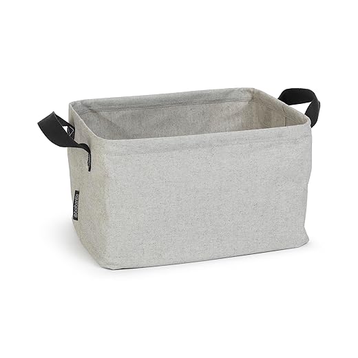 Brabantia 105685 Wäschekorb faltbar in grau, Stoff, 30 x 20 x 10 cm