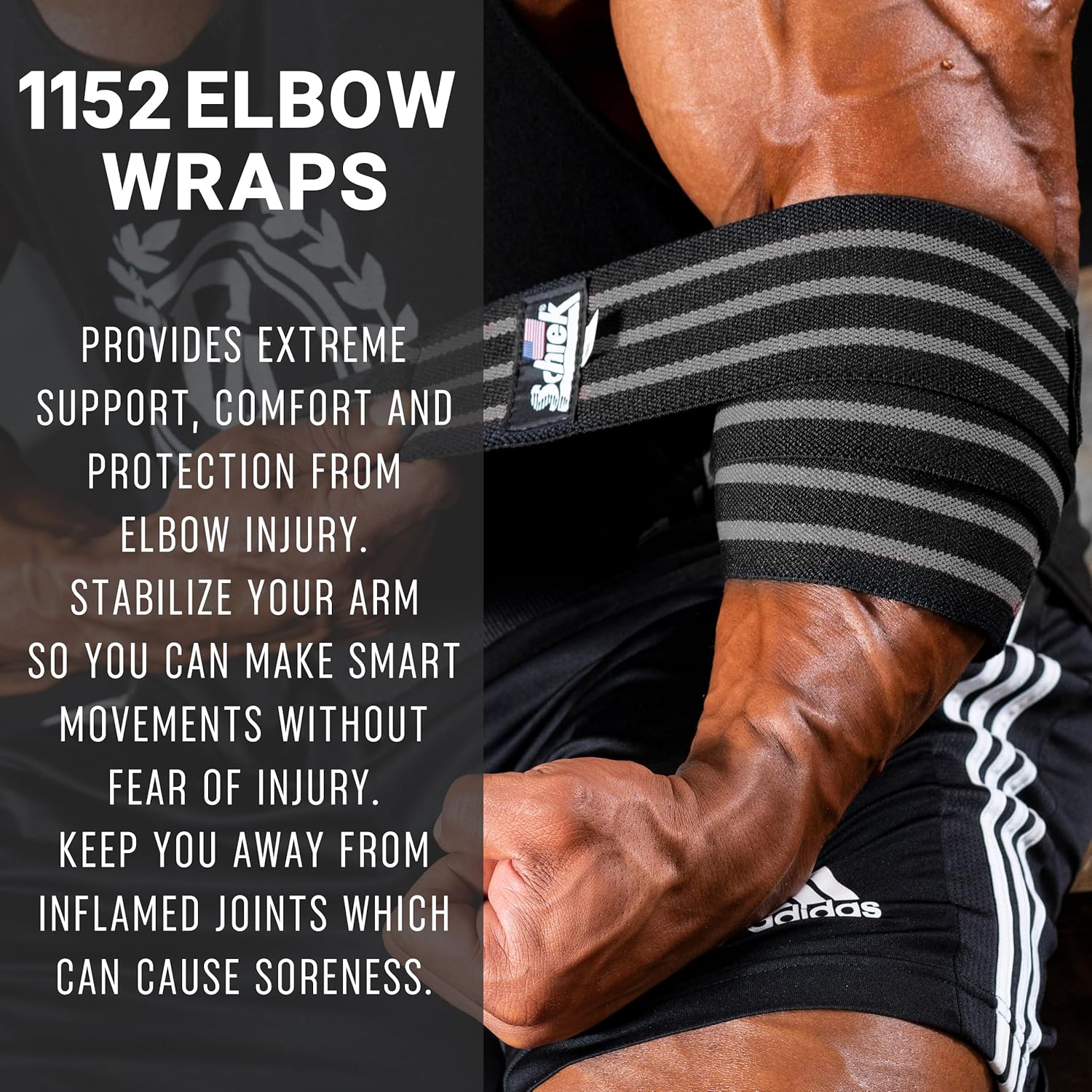 Schiek Sports Model 1152 Heavy-Duty Cotton Elastic Elbow Wraps - Elbow Wraps for Weightlifting