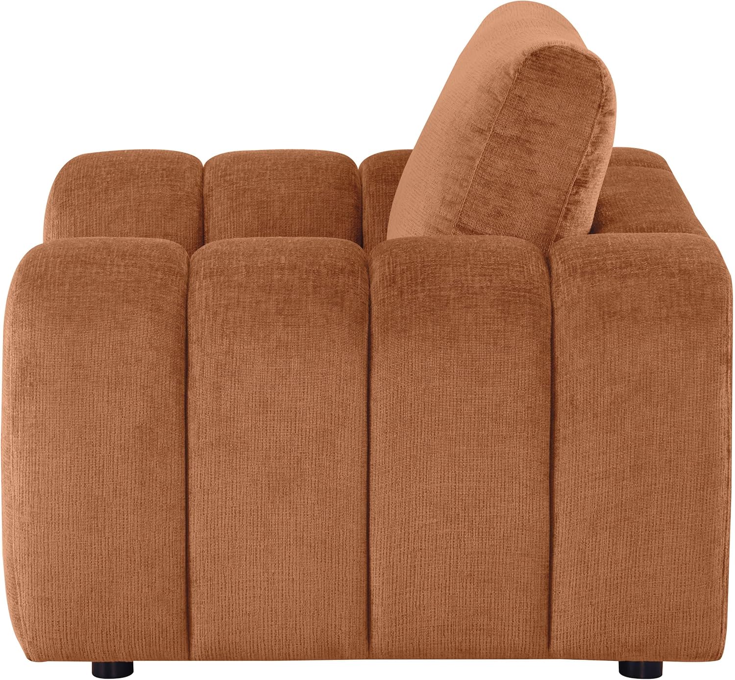 Coaster Home Furnishings - Burnett - Chenille Upholstered Accent Chair with Rounded Arms, Curved Shape, Attached Seat and Reversible Back Cushion - Living Room - Burnt Orange - 504953