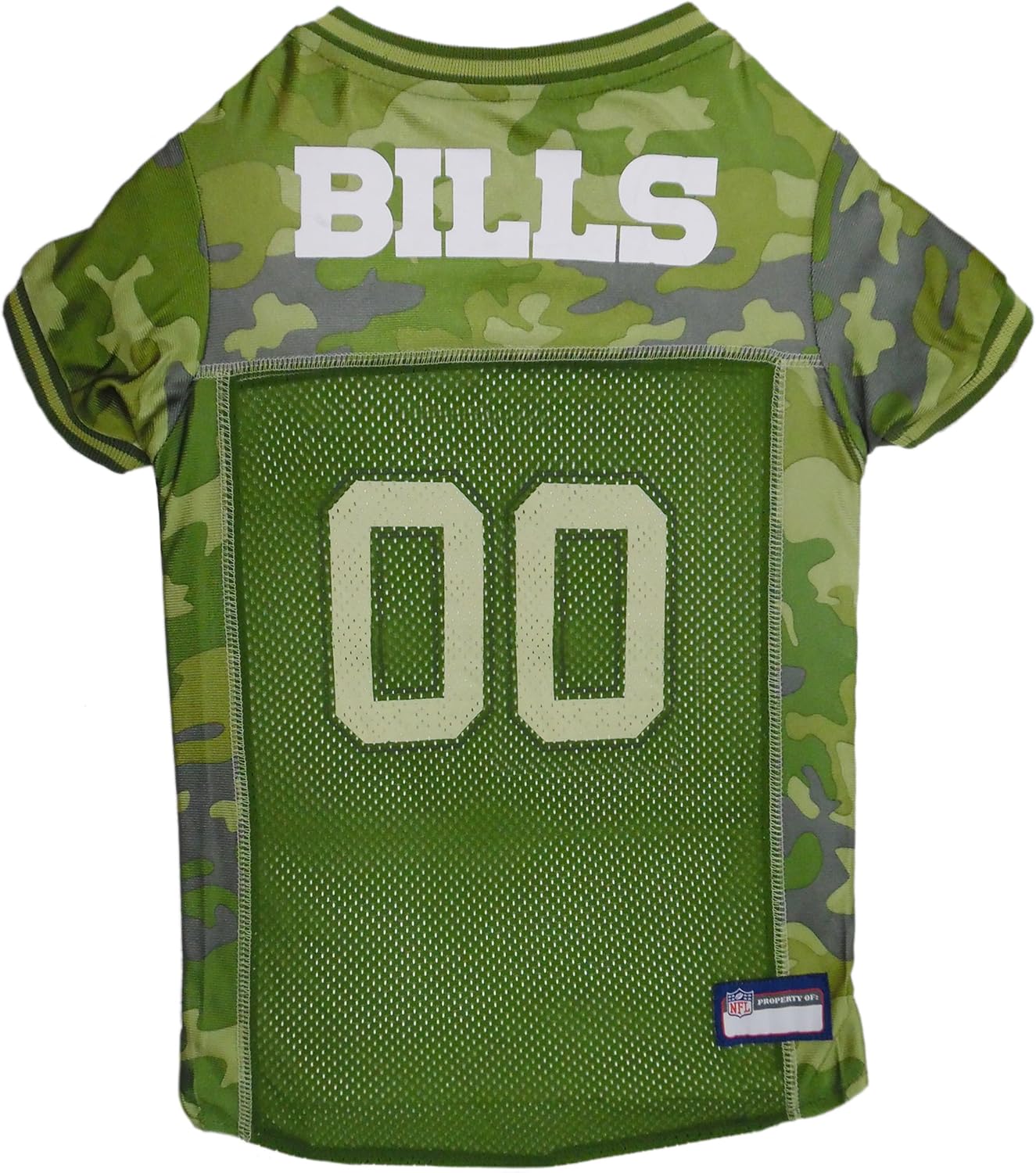 NFL Buffalo Bills Camouflage Dog Jersey, Large. CAMO PET Jersey Available in 5