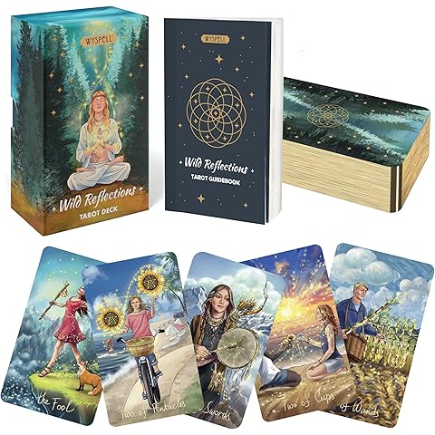 Wyspell Wild Reflections Tarot Cards: Nature-Inspired Cards with Guide Book - Beautiful Tarot Deck for Beginners