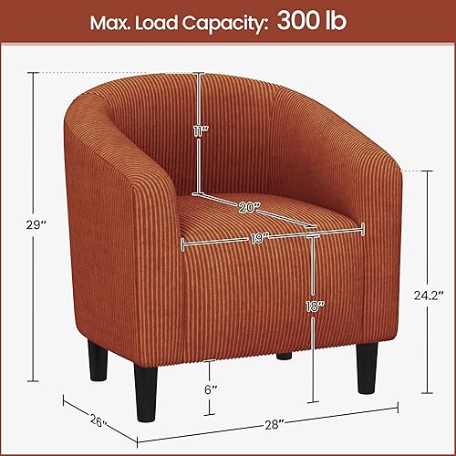 Miniatura 111 de Yaheetech - Silla decorativa con reposapiés, silla de respaldo de mediados de siglo, tapizada, suave, cómodo juego de sillón y reposapiés de tela,